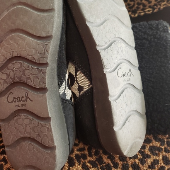 COACH, boots, silver & /black, suede, size 7.5 - Picture 3 of 5